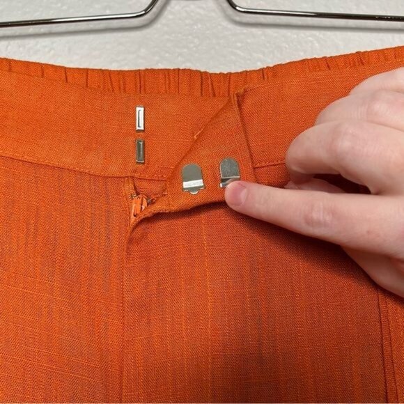 Eloquii Womens Orange Linen-Blend High Waisted Casual Shorts Plus Size 22 - Picture 6 of 14